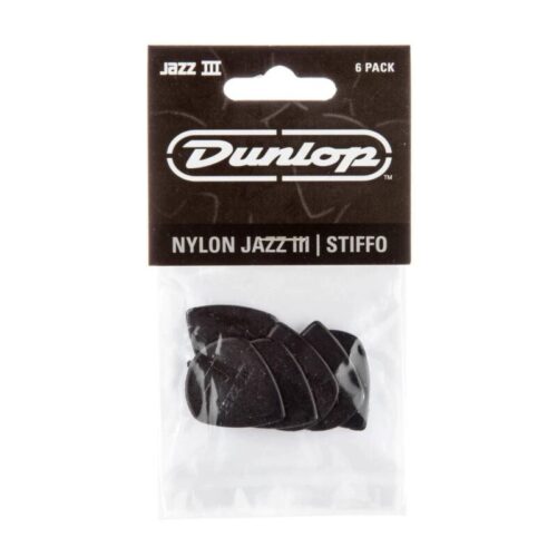 Jim Dunlop  Nylon 'Jazz III' 6 Pack 138JZS Nylon with stiffo pointed tip